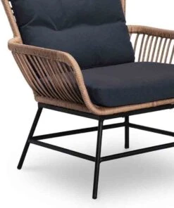 BUITEN Living Dex Wicker Loungestoel Tuin | Wicker + Aluminium | Bamboe Antraciet -Tuingereedschap Serie Winkel 1002x1200 5