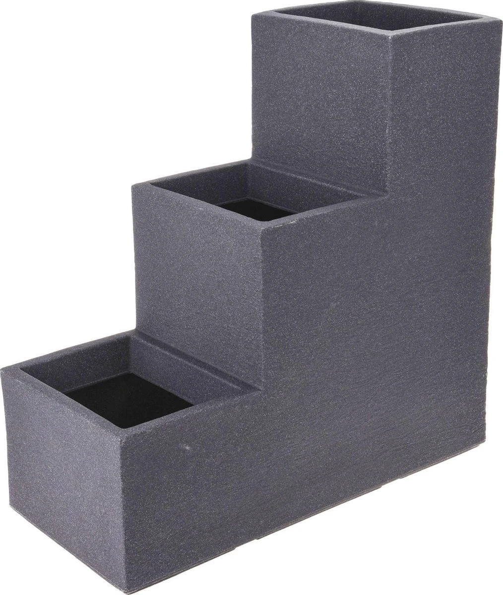 4gardenz Stone Trapsgewijs Plantenbak Voor Buiten 27x60x60 Cm - Grijs 3 4gardenz Stone Trapsgewijs Plantenbak Voor Buiten 27x60x60 Cm - Grijs