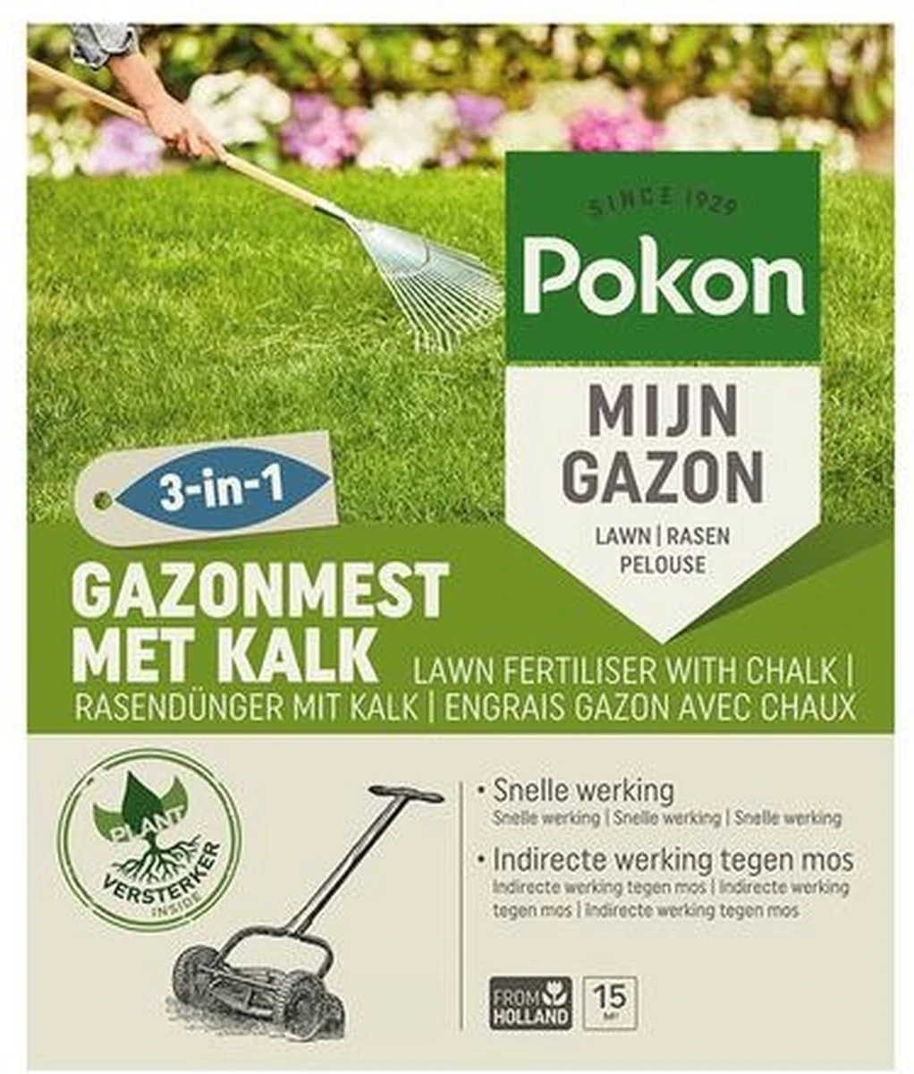 Pokon Gazonmest Met Kalk - 2kg - Mest - Geschikt Voor 30m² - 120 Dagen Voeding 10 Pokon Gazonmest Met Kalk - 2kg - Mest - Geschikt Voor 30m² - 120 Dagen Voeding - Afbeelding 9