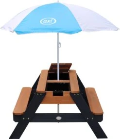 AXI Nick Zand & Water Picknicktafel In Antraciet/Bruin - Parasol Blauw/Wit - Picknick Tafel Voor Kinderen Van Hout -Tuingereedschap Serie Winkel 1038x1200 2