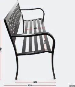 Tuinbank - Marijke -Tuinbankje - Tuinbank Metaal - Tuinbank Hout - Weersbestendig - 126 X 53 X 77 Cm -Tuingereedschap Serie Winkel 1045x1200 2