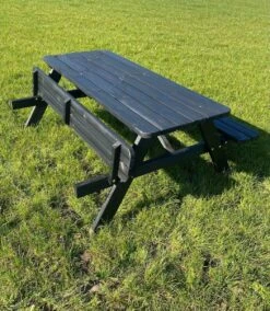 Goedkopepicknicktafels.nl | Zwarte XL Picknicktafel | Tuintafel 6 Persoons | Zwart Gespoten Gedroogd Grenen Hout! -Tuingereedschap Serie Winkel 1045x1200 3
