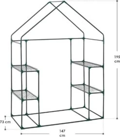 Broeikas / Tuinkas - 147 X 195 X 73 Cm - PVC Folie -Tuingereedschap Serie Winkel 1048x1200 6