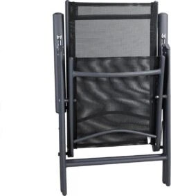 Tuinset 4 + 1 Klapstoelen Tuintafel – Aluminium 80x80cm - Grijs -Tuingereedschap Serie Winkel 1049x1200 1