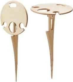 Merkloos Opvouwbare Wijntafel - Picknicktafel - Wijn Bijzettafel - Mannen Gadget - Vrouwen Cadeautjes - Moederdag Cadeautje - Bijzettafel Rond - Hout -Tuingereedschap Serie Winkel 1062x1200 3