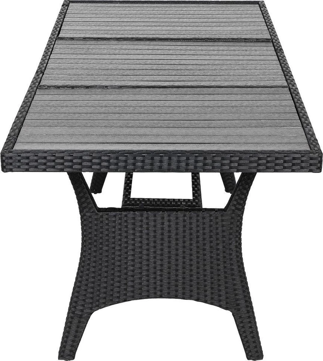 Casaria Polyrattan Tuintafel - WPC Tafelblad 190x90x74 Cm – Zwart 12 Casaria Polyrattan Tuintafel - WPC Tafelblad 190x90x74 Cm – Zwart - Afbeelding 10