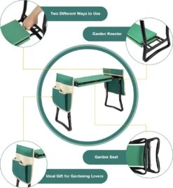 Uten - Kniebankje Tuin - Knie Steun - Tuinkruk Inklapbaar - Kniesteun Tuinieren - Kniekussen - Tot 150 Kg - Groen -Tuingereedschap Serie Winkel 1104x1200 2