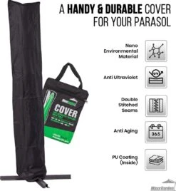 MaxxGarden Parasolhoes - Afdekhoes Voor Zweefparasol - Beschermhoes - 200-400 Cm - Met Rits En Trekkoord - Zwart -Tuingereedschap Serie Winkel 1105x1200 4