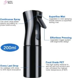 Merkloos Sibel Extreme Mist Verstuiver 160ml Zwart En Wit| Professional Hairdressing Plastic Fine Mist Spray Bottle - 2 Stucks -Tuingereedschap Serie Winkel 1106x1200 4