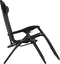 Luxe Ligstoel Met Hoofdsteun & Voetsteun - Verstelbare Rugleuning - Zonnebed Relaxstoel Voor Tuin/Terras/Strand/Balkon/Zwembad/Camping - Inklapbaar - Weerbestendig - Zwart -Tuingereedschap Serie Winkel 1121x1200 5