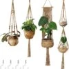 4 Stuks Plantenhangers - Boho Handgeweven Katoen Hangpot Voor Binnen/Buiten - Bloempot Met Kralen - Macramé Touw/Koord Hangplant Houder - Bohemian Wandhanger Decoratie - Verticale Tuin Plant Hanger Bloempothouder Planthanger -Tuingereedschap Serie Winkel 1121x1200 6