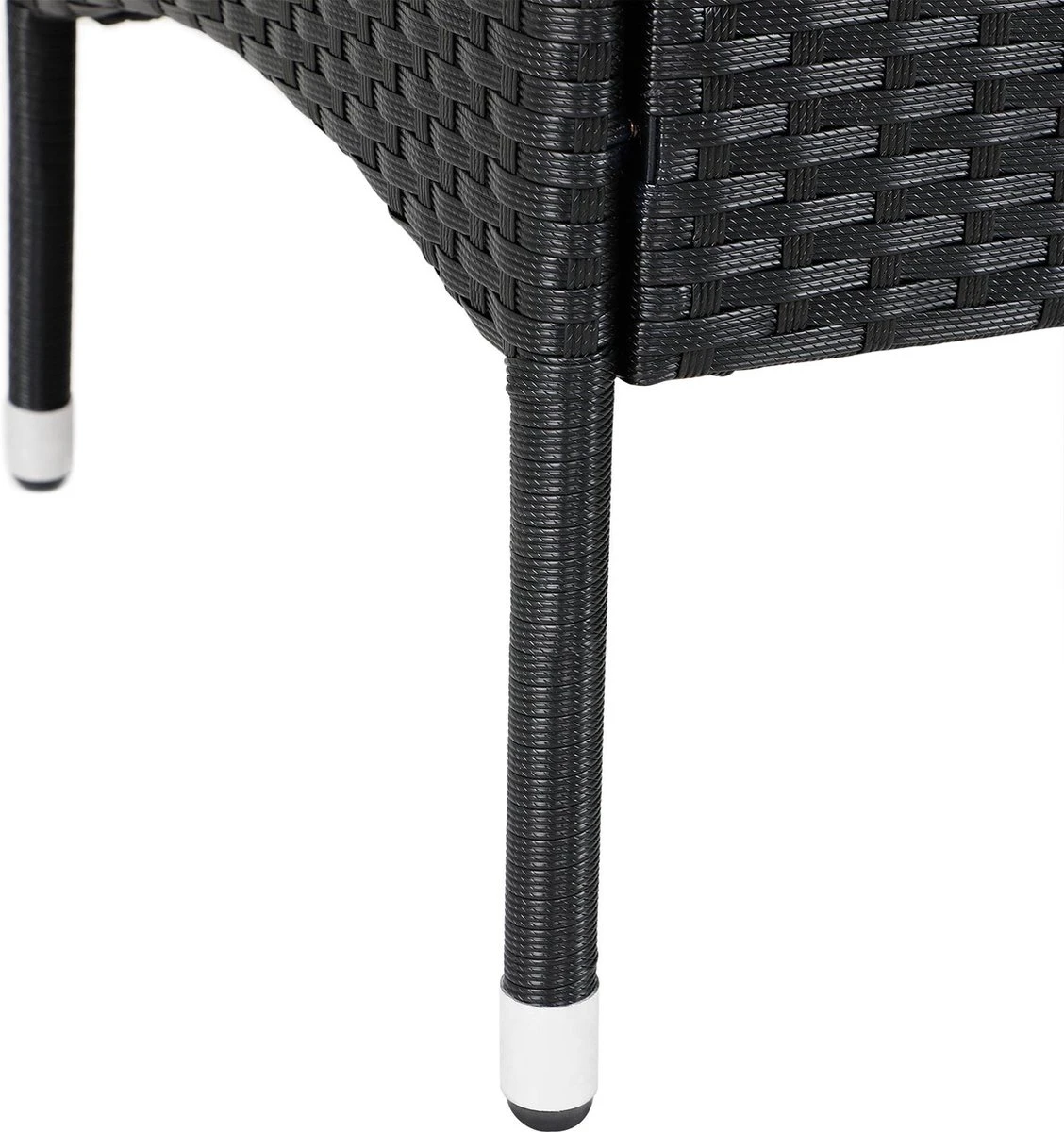 Casaria Tuinbank Polyrattan – 2 Zitter Incl. Tafel & Kussens – Zwart 15 Casaria Tuinbank Polyrattan – 2 Zitter Incl. Tafel & Kussens – Zwart - Afbeelding 13