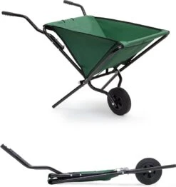 Relaxdays Kruiwagen Opvouwbaar - Inklapbare Tuinwagen - Vouwkruiwagen - Groen - 50 L -Tuingereedschap Serie Winkel 1133x1200