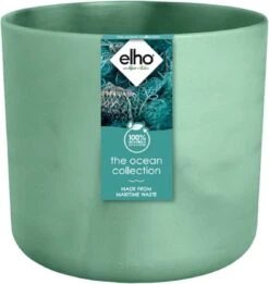 Elho The Ocean Collection Round 22cm - Bloempot Voor Binnen - 100% Gerecycled Materiaal - Gemaakt Met Zeeafval - Ø 22.3 X H 20.4 Cm - Pacifisch Groen -Tuingereedschap Serie Winkel 1135x1200 3