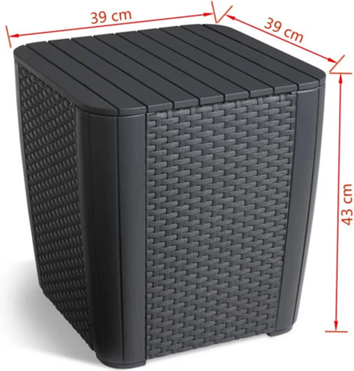 ALLIBERT Keter Luzon Opbergtafel - 39x39x43cm - Donkergrijs 13 ALLIBERT Keter Luzon Opbergtafel - 39x39x43cm - Donkergrijs - Afbeelding 11