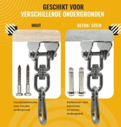 Itstrong® Plafondhaak Ophangsysteem Voor Binnen & Buiten – Ophanghaak Voor Bokszak – Schommel – Schommelstoel – Hangstoel - RVS -Tuingereedschap Serie Winkel 1146x1200 4