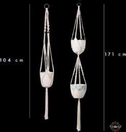 Plantenhanger Macrame Set Van 2 - Plantenhanger Met Ruimte Voor 3 Potten - Luxe Gevlochten Touw 100% Katoen - Duurzaam - Plantenbakken - Bloempotten - Macramé Stijl Hanger Voor Bloempotten - Hangpot - Fienosa -Tuingereedschap Serie Winkel 1146x1200 9