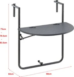 Balkontafel Cicala Inklapbaar 83,5x60x64 Cm Donkergrijs -Tuingereedschap Serie Winkel 1147x1200 2