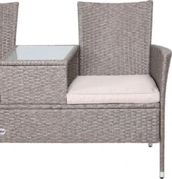 Casaria Tuinbank Polyrattan - 2-Zits Incl.Tafel - Weerbestendig Beige -Tuingereedschap Serie Winkel 1147x1200 3