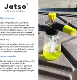 Jatso® Foam Cannon - Snow Foam - Foam Gun - Schuimlans - Foam Gun Auto - Foam Lance - Schuimsproeier - Snow Foam Cannon - Past Op Karcher K1 T/m K7 - Messing - Afneembaar Pistool -Tuingereedschap Serie Winkel 1151x1200 4