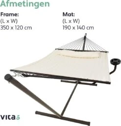 Vita5 Hangmat Met Standaard En Spreidstok – 2 Persoons – Incl. Bekerhouder - Afneembaar Kussen – Uv-bestendig – Beige 22 Vita5 Hangmat Met Standaard En Spreidstok – 2 Persoons – Incl. Bekerhouder - Afneembaar Kussen – Uv-bestendig – Beige -Tuingereedschap Serie Winkel 1152x1200 1