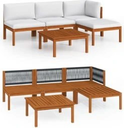 Decoways - 5-delige Loungeset Met Kussens Massief Acaciahout Crèmekleurig -Tuingereedschap Serie Winkel 1157x1200 3
