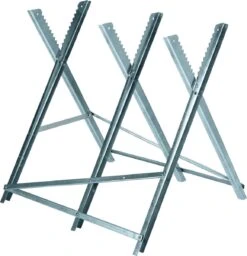 Einhell-kettingzaagstandaard (max. 150 Kg - Verzinkte Metalen Hoekprofielen - Extra Dwarsbalken - Tanden Voorkomen Verdraaiing Van Het Hout - 3 Werkhoogtes - Inklapbaar)