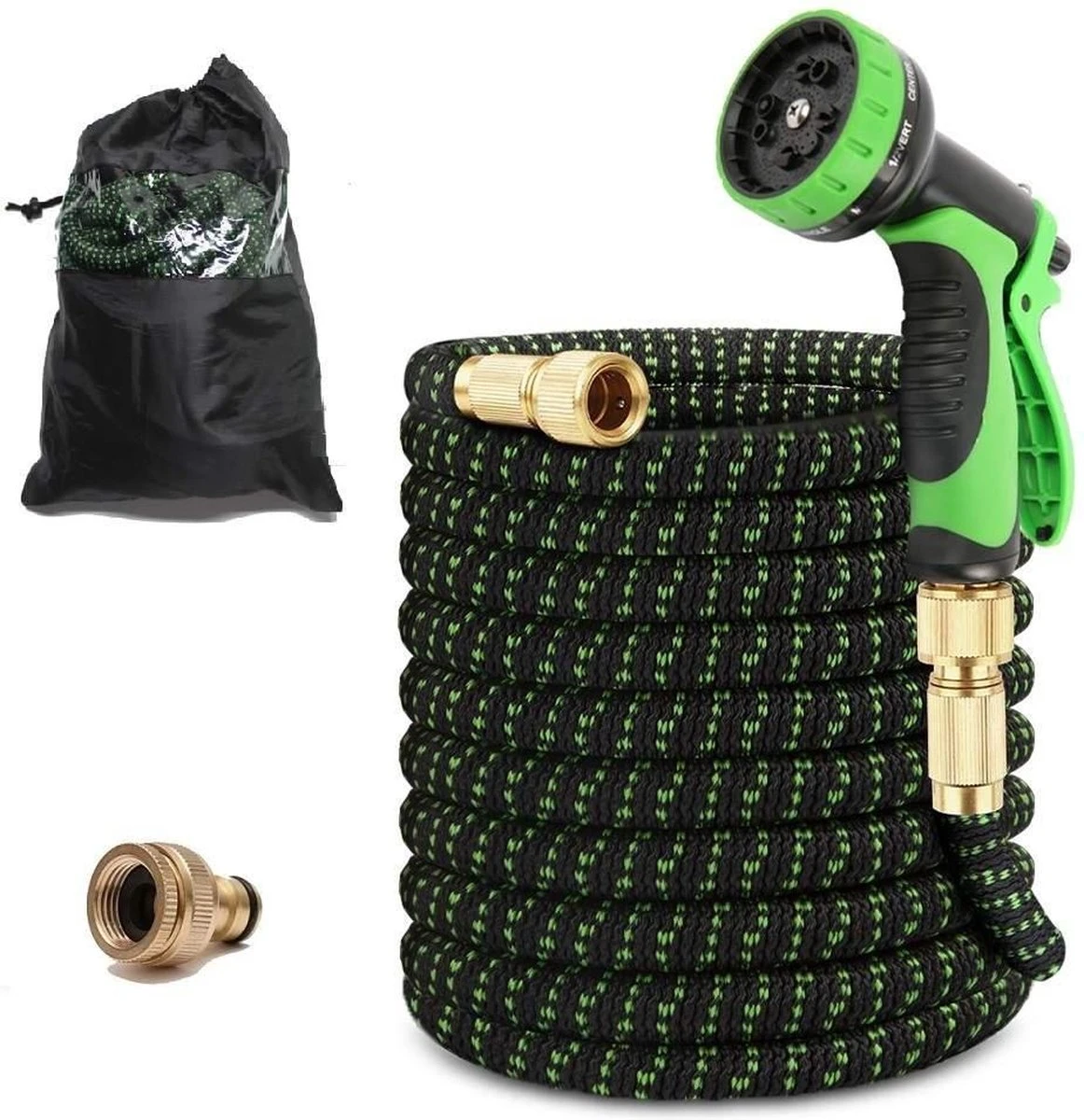 MD-Goods ® Super Sterk Uitrekbare Tuinslang Tot 30 Meter + GRATIS Tas En Koppelstuk - Tuinsproeier - Tuin Besproeien - Waterslang - Sproeikop - Groen - Flexibel Elastisch 3 MD-Goods ® Super Sterk Uitrekbare Tuinslang Tot 30 Meter + GRATIS Tas En Koppelstuk - Tuinsproeier - Tuin Besproeien - Waterslang - Sproeikop - Groen - Flexibel Elastisch