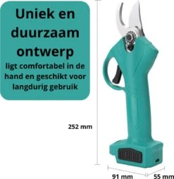 Merkloos Elektrische Snoeischaar - Professioneel - Accu Snoeischaar - 2 Accu's - Tuinieren - Tuinschaar - 30mm -Tuingereedschap Serie Winkel 1165x1200 1