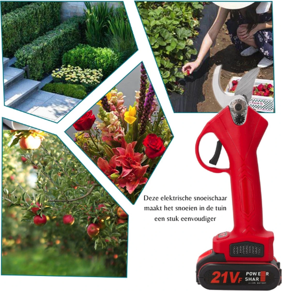 Elektrische Snoeischaar - Accu Snoeischaar - 2 Accu's - Professioneel - Tuinschaar 11 Elektrische Snoeischaar - Accu Snoeischaar - 2 Accu's - Professioneel - Tuinschaar - Afbeelding 9