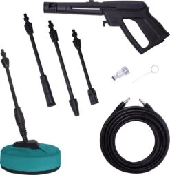 VONROC Hogedrukreiniger V18-2 1800W – 140 Bar – 420 L/h – Incl. 8m Slang, Geïntegreerde Reinigingsmiddelen Tank, Terrasreiniger, Spuitstukken En Accessoires -Tuingereedschap Serie Winkel 1166x1200