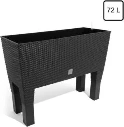 Prosperplast Kunststof Rato Plantenbak Op Poten Met Irrigatiesysteem Antraciet 80 X 33 X 62 Cm - 72 Liter - Balkonbakken/bloembakken -Tuingereedschap Serie Winkel 1173x1200 4