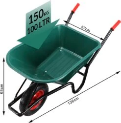 Gardebruk Kruiwagen 100 L - Kunststof Kuip – Tot 150KG Groen 20 Gardebruk Kruiwagen 100 L - Kunststof Kuip – Tot 150KG Groen -Tuingereedschap Serie Winkel 1176x1200
