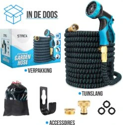 Strex Flexibele Tuinslang 15M Met Sproeikop - Uitrekbaar - Incl. Koppelingen, Ophanghaak & Opbergzak -Tuingereedschap Serie Winkel 1176x1200 7