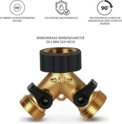 Y Stuk Kraan - Kraan Splitter - Waterverdeler - Buitenkraan - Waterverdeler 2 Weg – Messing - Afzonderlijk Af Te Sluiten -Tuingereedschap Serie Winkel 1177x1200 8