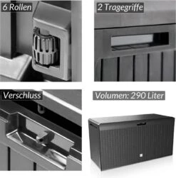 Prosperplast Opbergbox Met Deksel – Waterdicht Wielen 290 L -Antraciet -Tuingereedschap Serie Winkel 1182x1200 4