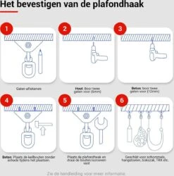 Ophangsysteem - Plafondhaak RVS - Ophanghaak TRX - Hangstoel Buiten - Hangstoel Binnen – Schommelstoel - Schommel - Bokszakken - RVS - 300kg -Tuingereedschap Serie Winkel 1186x1200 3