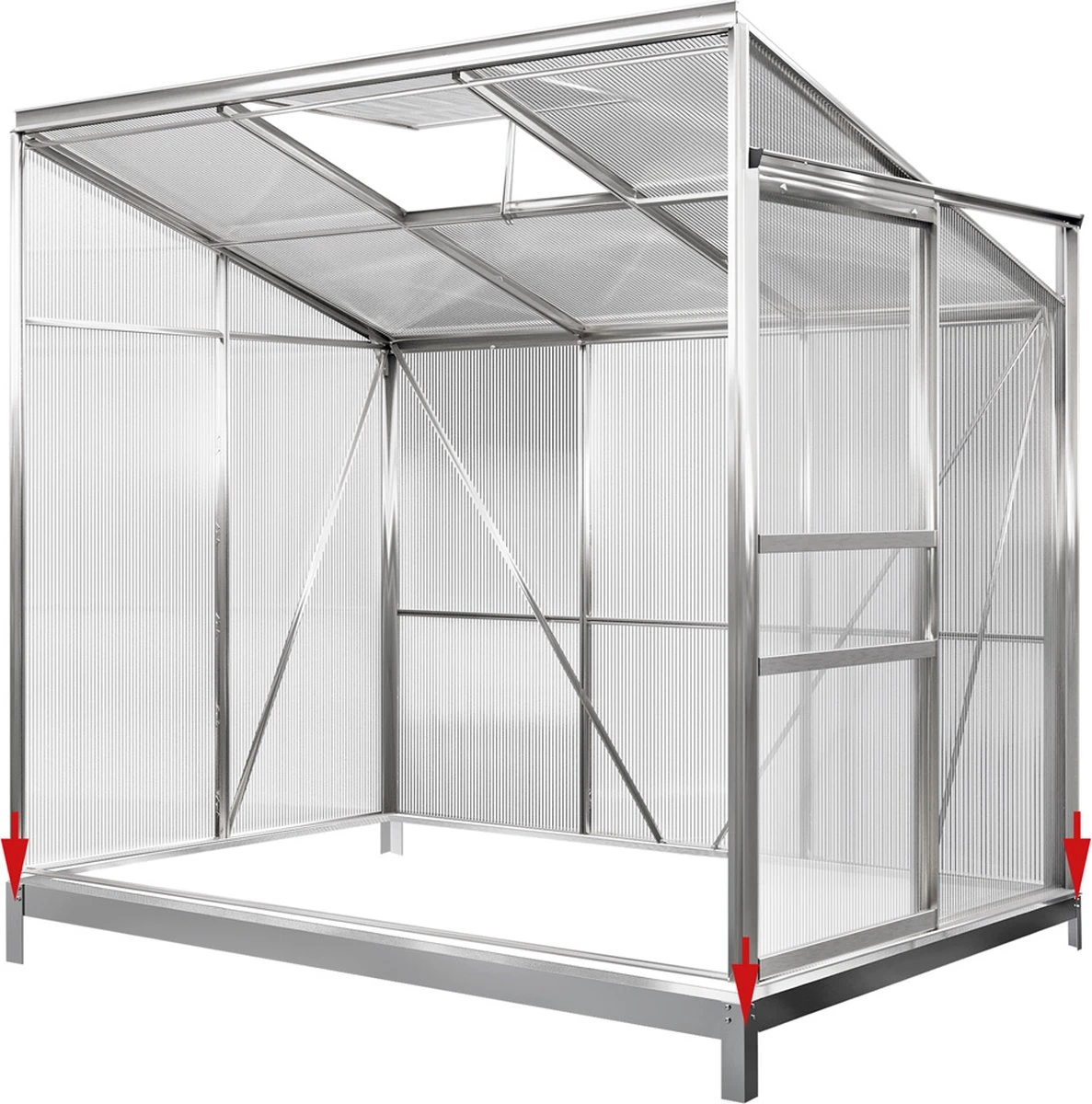 Deuba Broeikas Fundament Verzinkt – 190x122cm - Incl. Montagemateriaal