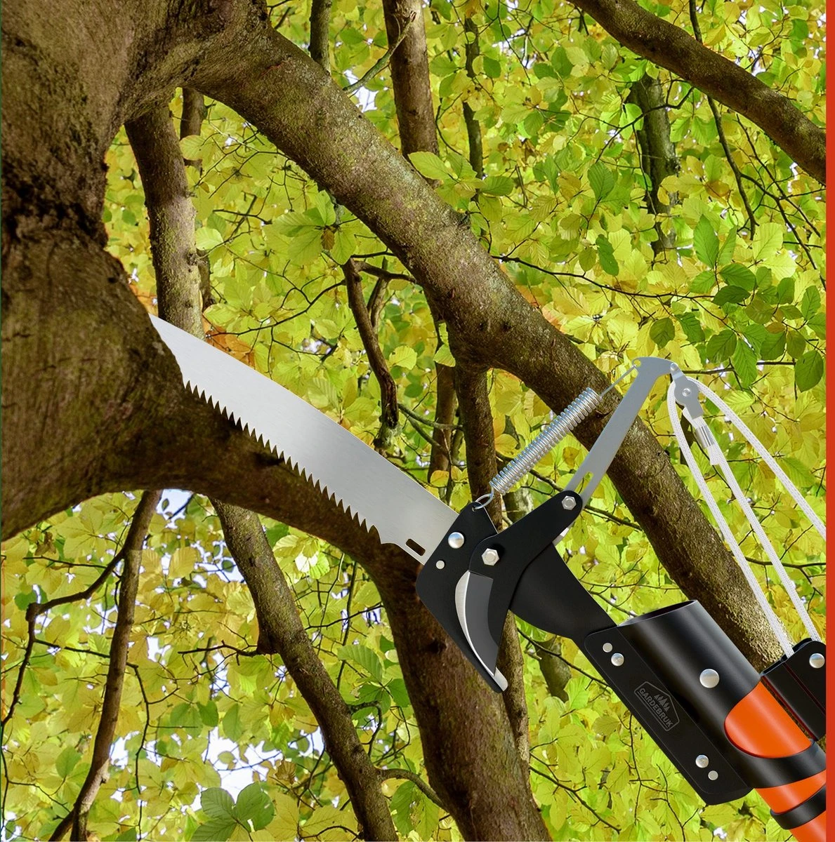 Gardebruk Takkenzaag Telescopisch - 2in1 Zaag & Snoeischaar - Oranje 15 Gardebruk Takkenzaag Telescopisch - 2in1 Zaag & Snoeischaar - Oranje - Afbeelding 13