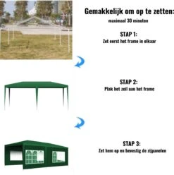 Merkloos Partytent - Paviljoen Opvouwbaar - Easy Up Tuintent Met Zijpanelen - Groen/ 6m X 3m/ 120g/m² 13 Merkloos Partytent - Paviljoen Opvouwbaar - Easy Up Tuintent Met Zijpanelen - Groen/ 6m X 3m/ 120g/m² -Tuingereedschap Serie Winkel 1197x1200 8