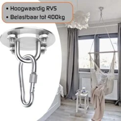Plafondhaak – Voor Beton En Hout - Hangstoel – Hangmat – Bokszak – RVS – Binnen En Buiten – Ophangsysteem – Ophanghaak – 400KG -Tuingereedschap Serie Winkel 1199x1200 17