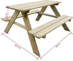 MaxxGarden Kinder Picknicktafel - 90x79x50cm - Hout -Tuingereedschap Serie Winkel 1200x1004 3