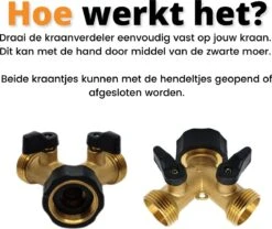 Horvitus Waterverdeler 2 Weg - Y Stuk Kraan Splitter - Voor Europese Kranen - Messing -Tuingereedschap Serie Winkel 1200x1009 8