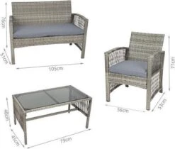 Merkloos Tuin Loungeset Grijs / Bruin - Lounge Set Tuin - Relax Bank - Lounge Bank Tuin - Tuinbank - Loungebank - Tuinset/ Loungebank - Tuinset - Tuinstoel - Loungeset - Rattan Tuinmeubilair - Poly Rotan Tuinmeubelen - Grijs / Bruin -Tuingereedschap Serie Winkel 1200x1018 5