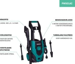 VONROC Hogedrukreiniger V14-1 - 1400W – 110 Bar – 390 L/h – Incl. 5m Slang, Spuitstukken En Accessoires 14 VONROC Hogedrukreiniger V14-1 - 1400W – 110 Bar – 390 L/h – Incl. 5m Slang, Spuitstukken En Accessoires -Tuingereedschap Serie Winkel 1200x1022