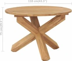 VidaXL Tuintafel Ø110x75 Cm Massief Teakhout -Tuingereedschap Serie Winkel 1200x1025 5