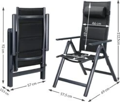 Casaria Tuinstoel Aluminium - 2 Stuks Inklapbaar - Antraciet -Tuingereedschap Serie Winkel 1200x1026 3