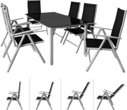 Casaria Alumunium Tuinset Bern - 6 Stoelen + 1 Tafel – Zilver -Tuingereedschap Serie Winkel 1200x1039 4