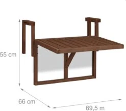 Relaxdays Balkontafel Inklapbaar - Klaptafel Balkon - Tafel Reling - Hangtafel Hout -Tuingereedschap Serie Winkel 1200x1060 5