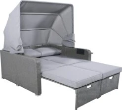 Polyrattan Patio Rieten Meubels Set Voor 2 Personen-Outdoor Rattan Sofa Set Met Intrekbare Luifel-lounge Bank-PE Rotan Loveseat Voor Achtertuin Veranda Tuin Zwembad Balkon-grijs -Tuingereedschap Serie Winkel 1200x1078 7